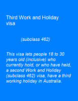 Picture of Third Work and Holiday visa