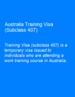 Picture of Australia Training Visa (Subclass 407)