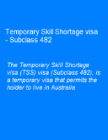 Picture of Temporary Skill Shortage visa - Subclass 482