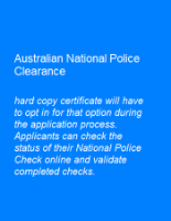 Picture of Australian National Police Clearance 