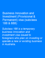 Picture of Business Innovation and Investment (Provisional & Permanent) visa (subclass 188B & 888)