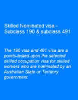 Picture of Skilled Nominated visa - Subclass 190